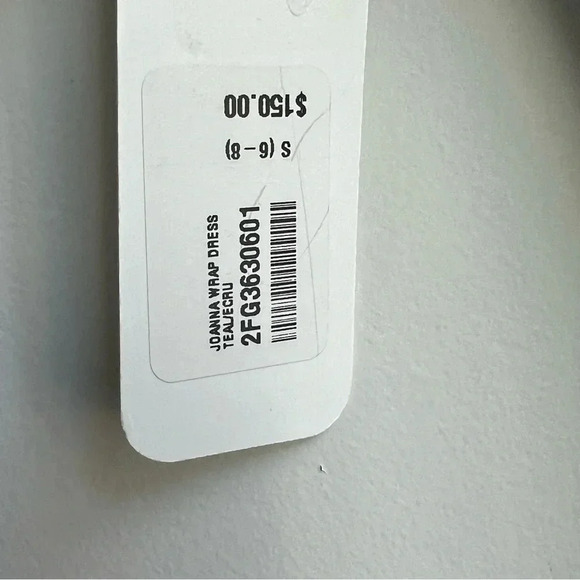 New Soft Surroundings Joanna Faux Wrap Jersey Maxi Dress Teal Cream Abstract - Picture 8 of 15